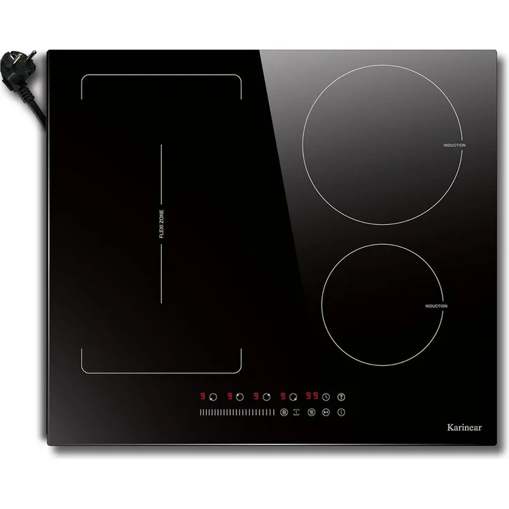 NOXTON Einbau-Induktionskochfeld 60 cm, 3500W, Schwarz, mit Touch-Steuerung, Timer, Kindersicherung & Boost-Funktion