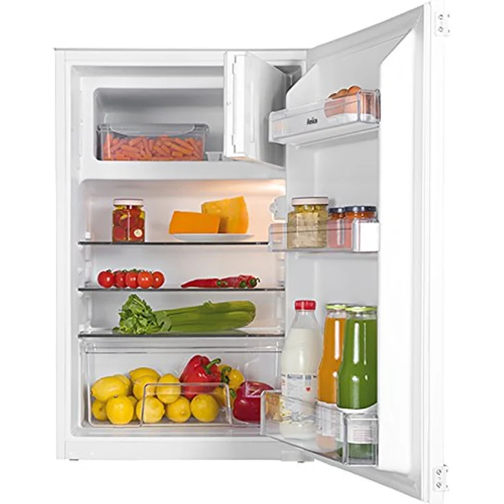 Amica Einbaukühlschrank EKS 16171-1 BxHxT 56 x 87 x 55 cm, 100 l Kühlteil, 16 l Gefrierteil, Gemüseschublade, LED-Innenbeleuchtung, weiß – Bild 1
