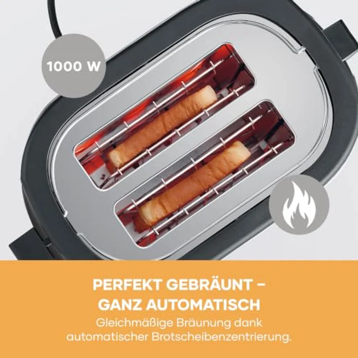 Severin AT 9386, Toaster mit 2 Scheiben, 1000 W Leistung, Schwarz – Bild 5