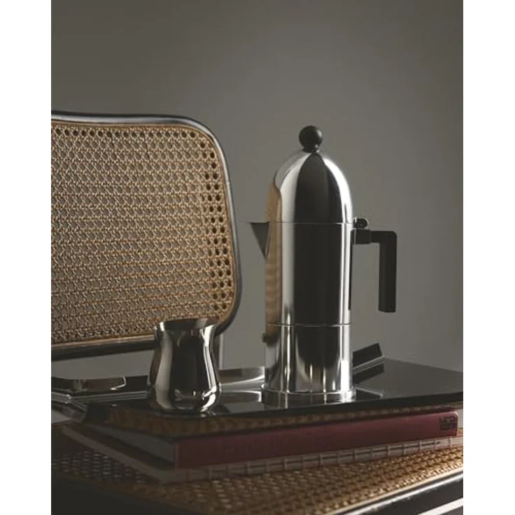 Alessi La Cupola, Espressokocher aus Aluminiumguss mit hellem blauen Griff und magnetischem Stahlboden für Induktionsherde – Bild 2