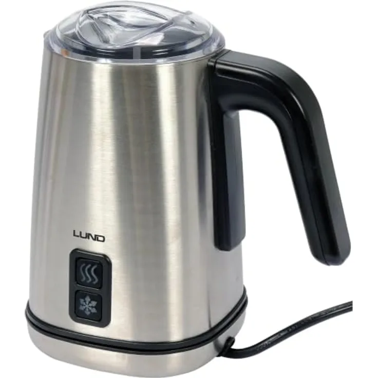 YATO LUND Milchschäumer 500W, Edelstahl Milchaufschäumer mit 3 Automatikfunktionen für kaltes und warmes Aufschäumen, 350ml Fassungsvermögen, leise, langlebiges Design