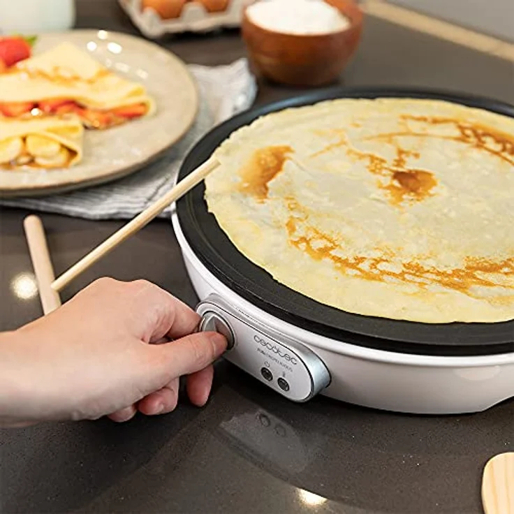Cecotec Fun Crepelicious Crêpes-Maker, 1000W, Ø 30,5 cm, Kontrollleuchte, inkl. Teigverteiler, Holzspachtel – Bild 6