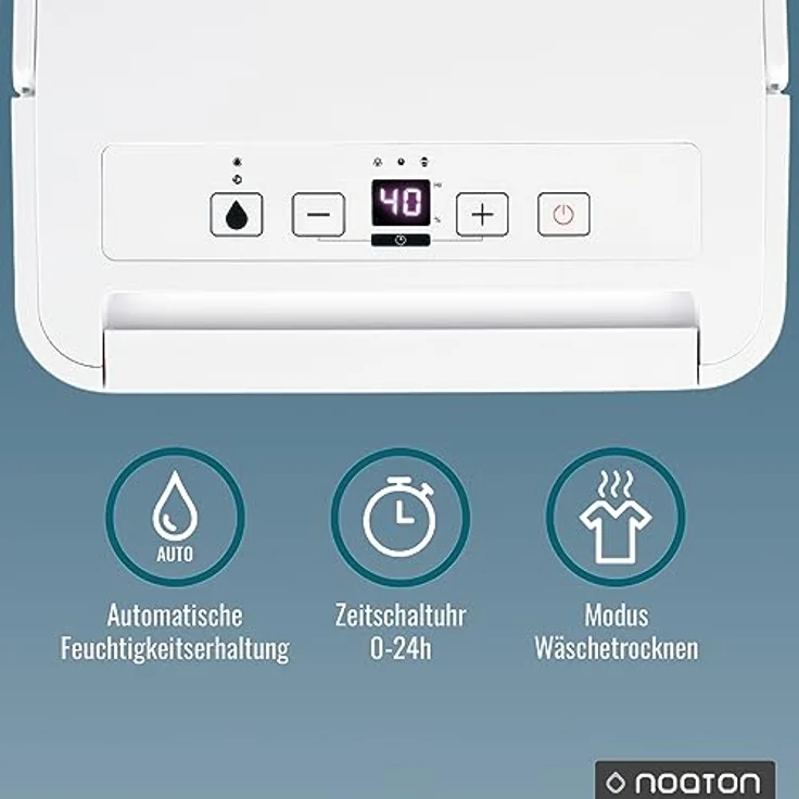 Noaton Luftentfeuchter DF 4110, max 11.5L/24h, 230 W, 2.1l Wassertank, Timer, Feuchtigkeitssensor - Gegen Feuchtigkeit, Schimmel – Bild 5