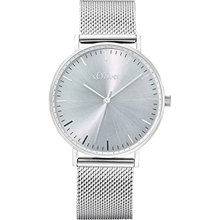 s.Oliver Armbanduhr Damen Quarzuhr Analog, mit Edelstahl Armband, Silber, 3 bar Wasserdicht, Kommt in Uhren Geschenk Box, 2033520