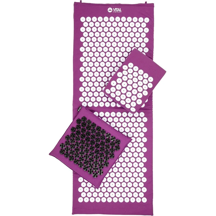 bodhi Akupressurmatte VITAL Akupressurmatte XL Deluxe-Set SPIKY aubergine, extralange Matte für Rücken, Nacken und Beine – Bild 1