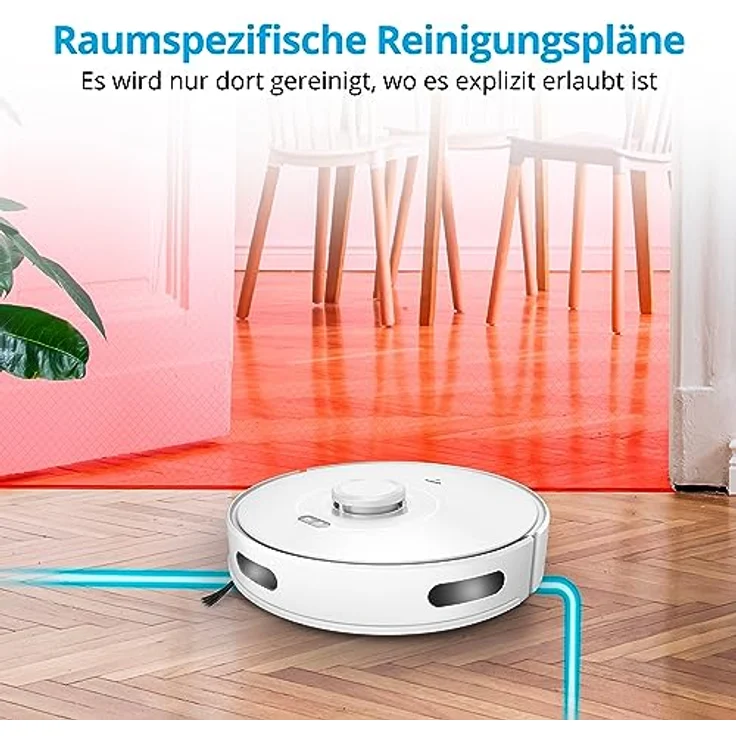MEDION Saugroboter mit Lasernavigation und Wischfunktion X10 SW (Starke 2.700Pa Saugkraft, 2in1 Roboterstaubsauger, präzise Kartenerstellung, Go & No Go Bereiche, mehrere Etagen) – Bild 3