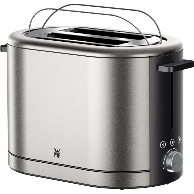 WMF Lono Silk Toaster 2 Scheiben, Edelstahl Matt Grau, 7 Bräunungsstufen, extrabreite Schlitze, herausnehmbare Krümelschublade