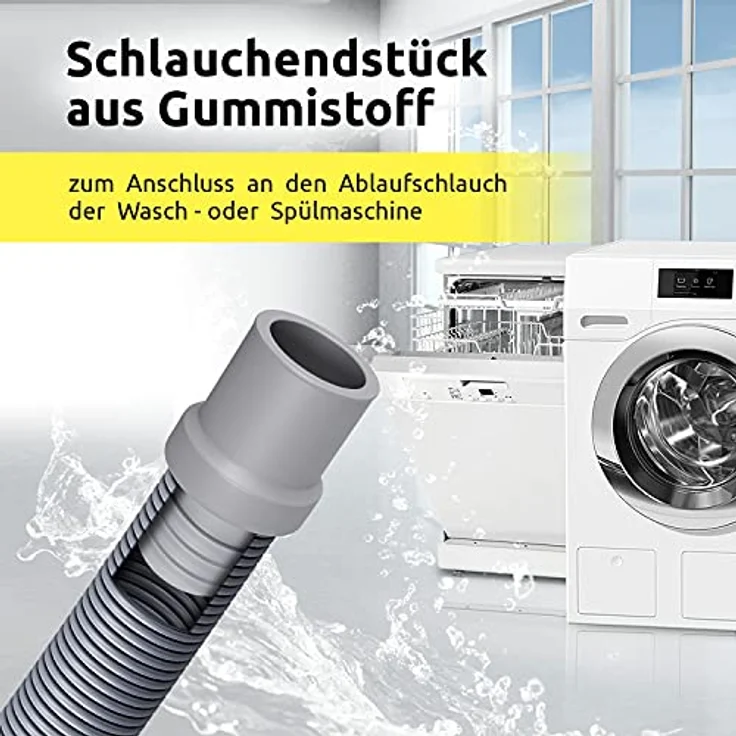VIOKS Verbindungsstück Ablaufschlauch Verlängerung Schlauch Ø 22 mm & Ablaufschlauch Adapter für Geschirrspüler/Endstück für Schlauchverlängerung Waschmaschine Verlängerung Spülmaschine – Bild 2