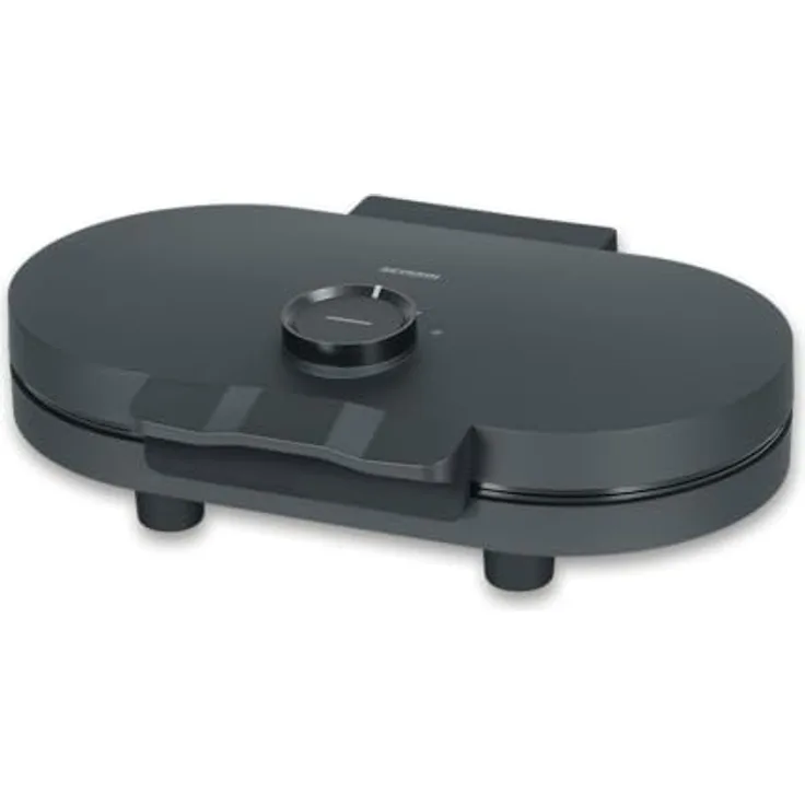 SEVERIN Duo-Waffeleisen Black Line WA 2118, Doppelwaffeleisen mit 1.200 W, PFAS-freier Beschichtung, kompaktes Design, schwarz