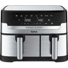 Image for TEFAL EY905D Dual Easy Fry & Grill Heißluftfritteuse 2700 Watt Edelstahl/Schwarz