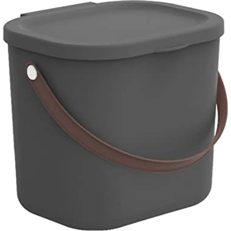 Rotho Albula Aufbewahrungsbehälter mit Deckel 6L Aufbewahrungssystem Aufbewahrungsbox mit Griff aus Rezykliertem Kunststoff Aufbewahrung BPA-frei (Anthrazit) – Bild 1