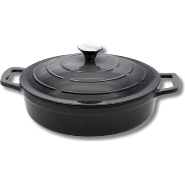ELO 3382826 Schmortopf aus emailliertem Gusseisen, 28 cm, 3 l, klassisch, grau, für alle Herdarten, Ofenfest, Kochtopf Induktion, 2 bis 4 Personen – Bild 1