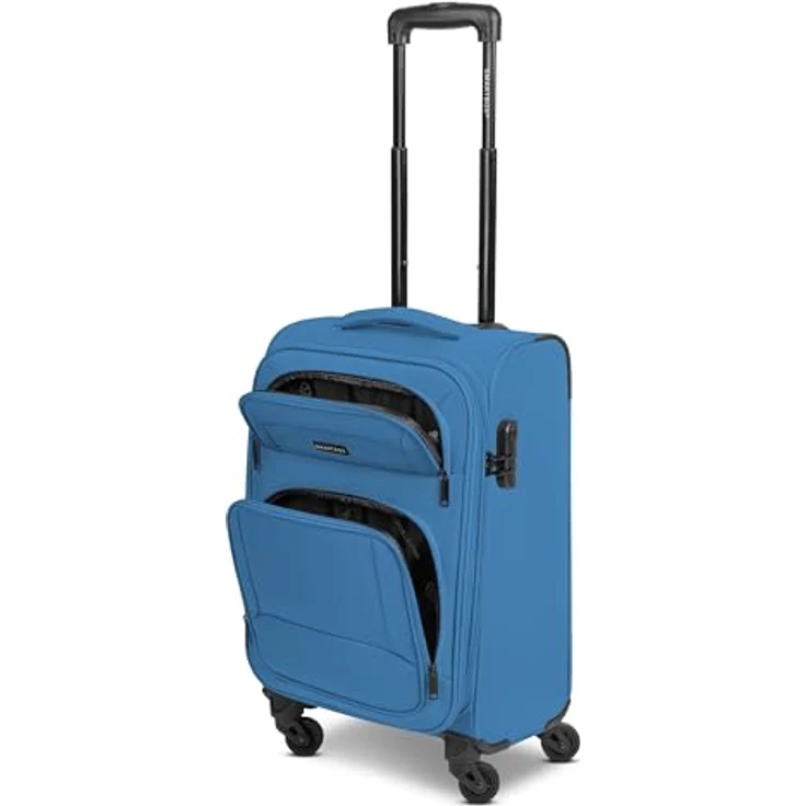 SMARTBOX Weichgepäck Kabinen-Koffer für Damen & Herren | Kleiner Cabin-Trolley 36 x 23 x 57 cm | 4 Rollen & Zahlenschloss | erweiterbar mit Dehnfalte | leichte 2,6 kg (Edition 04) – Bild 3