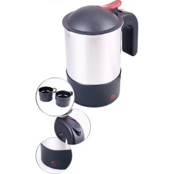 Wehmann Reise-Wasserkocher Wasserkocher 24 Volt für LKW, Edelstahl Babykostwärmer 24V, 0.5 l, 250,00 W, Edelstahlgehäuse