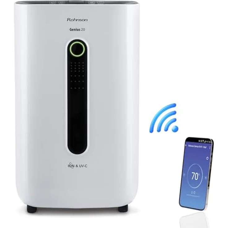 Rohnson Pro-Luftentfeuchter R-9920 - Entfeuchtet Räume bis 120 m², Smart Wi-Fi-Steuerung, 6,5 l Tank, leiser Betrieb, HEPA-Filter Option – Bild 1
