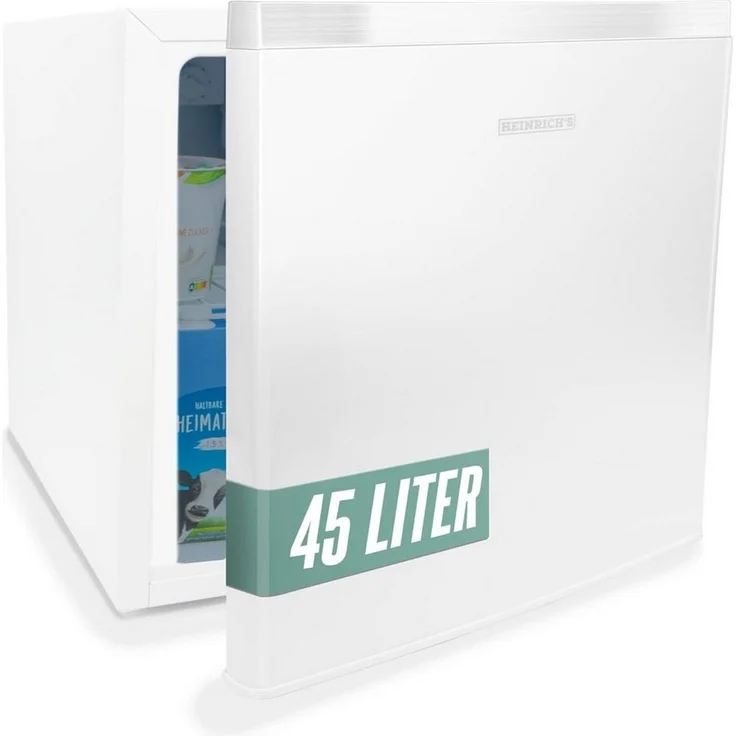 Heinrich´s HKB 4188, 45 Liter Mini Kühlschrank mit Gefrierfach, 50 cm hoch, nahezu geräuschlos und energieeffizient