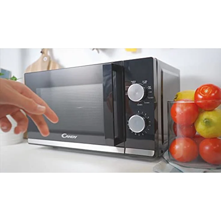 Candy Mikrowelle / 700 Watt/Grill 900 Watt / 20 Liter/Grilleinsatz/Schwarz/Modell: CMG20TNMB, 26,2x45,2x36cm – Bild 4
