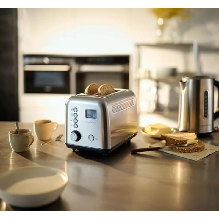 Riviera&Bar Toaster Stainless Steel, Automatischer Toaster mit 2 kurzen Schlitzen, LCD-Display und 9 Bräunungsstufen – Bild 2