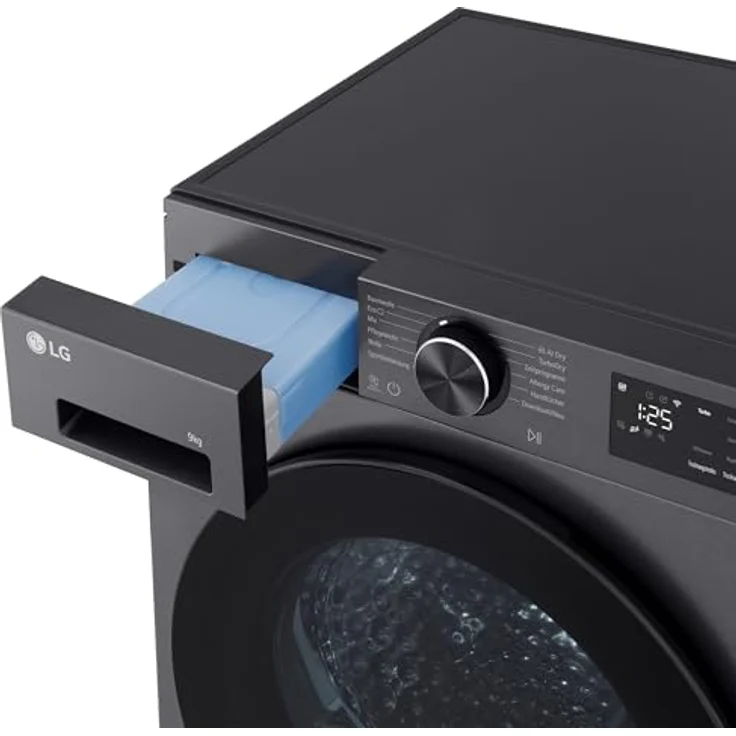 LG RT90X7B Trockner, 9 kg Wärmepumpentechnologie mit selbstreinigendem Kondensator und Trockensensor, Matte Black – Bild 5