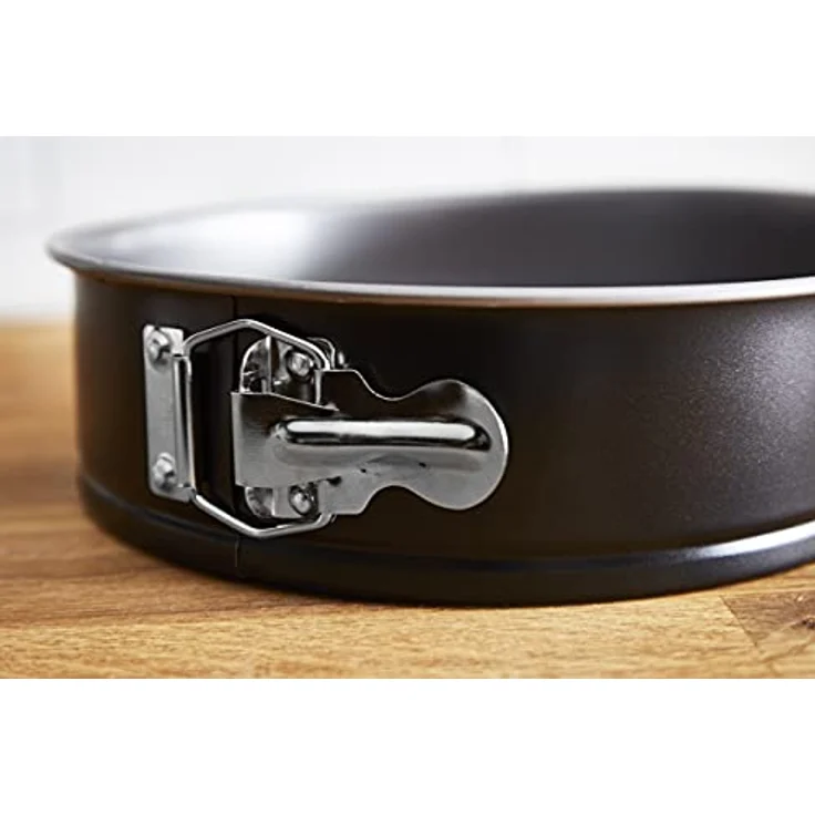 Lagostina Gustosa Kuchenform zum Öffnen mit Scharnier aus Stahl, antihaftbeschichtet, für Backofen, Schwarz, Durchmesser 24 cm – Bild 2