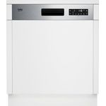 BEKO BDSN25530X Einbau-Geschirrspüler, teilintegrierbar, Edelstahlblende, 15 Maßgedecke, 5 Programme, 44 dB