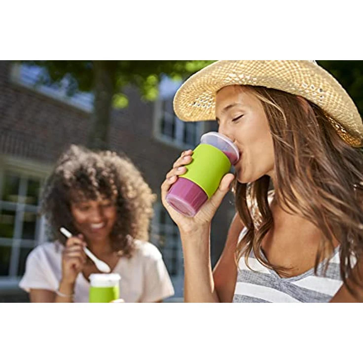Emsa N1071500 Clip&Go Smoothie Mug Fassungsvermögen: 450 ml, Rund transparent-hellgrün – Bild 6