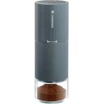 ZASSENHAUS elektrische Kaffeemühle MASTER USB | Coffee Grinder Edelstahl mit einstellbarem Mahlwerk | Espressomühle mit Akku, Grau