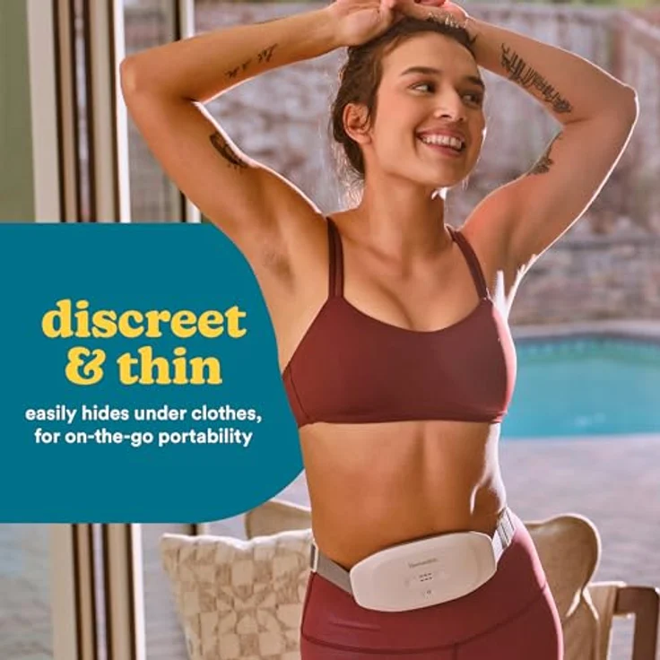 Homedics Cycle Comfort Wärme- und Vibrationsgürtel, bei Menstruationskrämpfen oder Reizdarmsymptomen, 3 Vibrationsstufen, 3 Wärmestufen, diskretes und komfortables Design, inklusive Reisetasche und Ladekabel – Bild 5