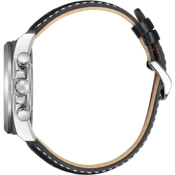 Citizen CA4640-09A Herrenuhr Eco-Drive Chronograph mit schwarzem Lederarmband, 270 Tage Gangreserve, Stoppuhr und 10 bar Wasserdichtigkeit – Bild 2
