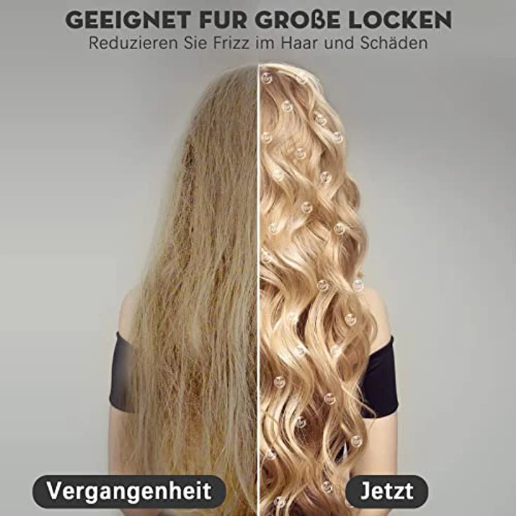 Lockenstab Große und Kleine Locken Set - 6 in 1 Mit Verschiedenen Aufsätzen Antistatische Keramik Turmalin Beschichtung Welleneisen für Beach Waves – Bild 2