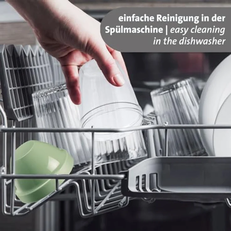 Westmark 2 Mix- und Schüttelbecher/Shaker mit herausnehmbarer Mixscheibe, 0,5 l und 0,25 l, BPA-frei, Transparent/Mint-Grün, 309022E6 – Bild 3