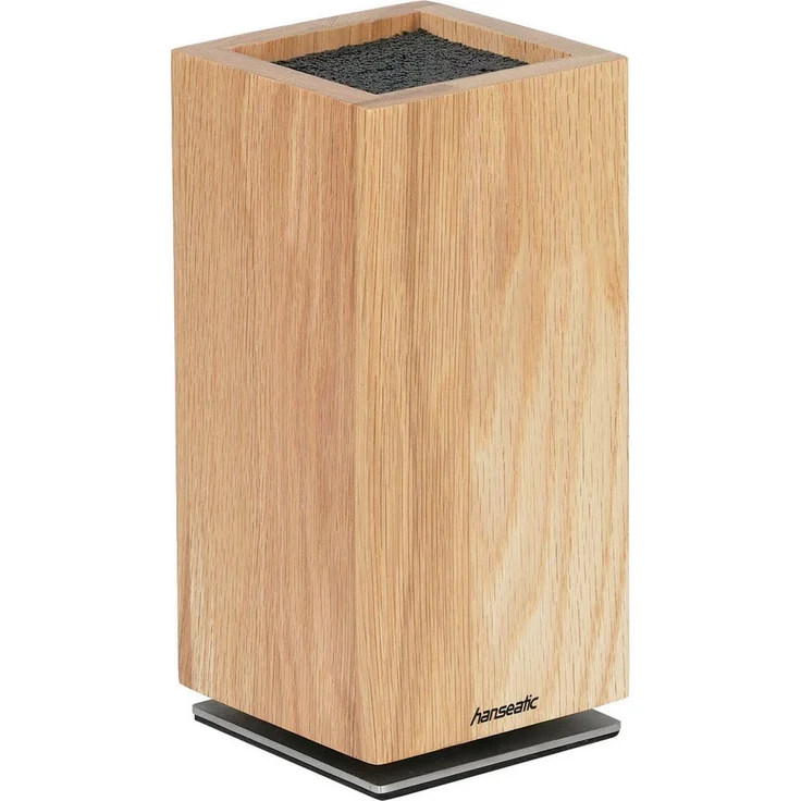 Hanseatic Magnet-Messerblock PREMIUM, 360-Grad drehbar, mit herausnehmbarem Borsteneinsatz, aus Holz, elegantes Design