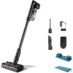 Versuni PHILIPS kabelloser Akku-Staubsauger Aqua 7000 Serie, Digitaler Motor, PowerCyclone 12, Mit LED-Leuchten, Aufsteckbares Aqua-Modul, bis zu 80 Minuten Laufzeit, mit 2 Zubehörteilen, Blau