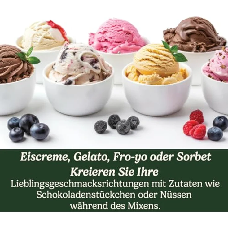 Cuisinart Solo Scoops Eismaschine ICEM10, 475ml, für Gelato, Sorbet und Frozen Yogurt, kompakt und platzsparend, schnelle Zubereitung in 25 Minuten – Bild 3