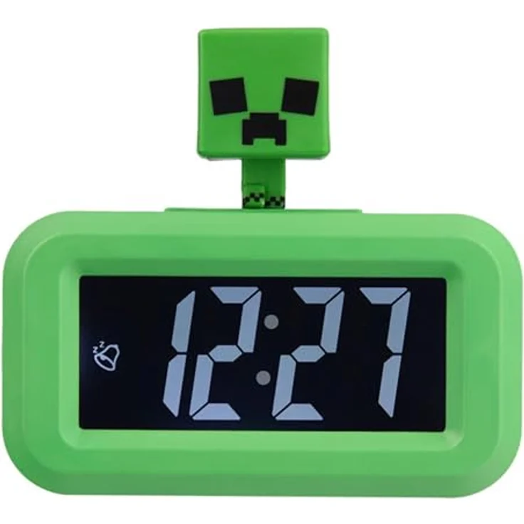 Paladone Creeper Minecraft Tischwecker, Grün, digital mit Schlummerfunktion und kompaktem Design – Bild 5