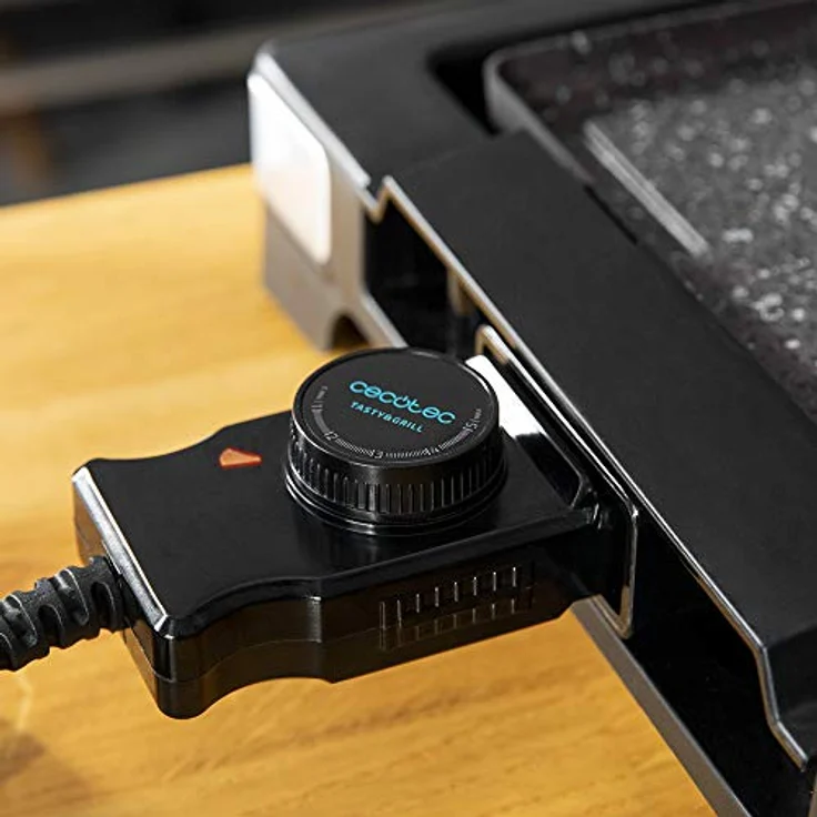 Cecotec Elektrische Grillplatte Tasty&Grill 2000 InoxStone, 2000 W, Edelstahlfinish, antihaftbeschichtete Grillfläche, großer Temperaturregler, 37,5 x 24,5 cm Kochfläche – Bild 3