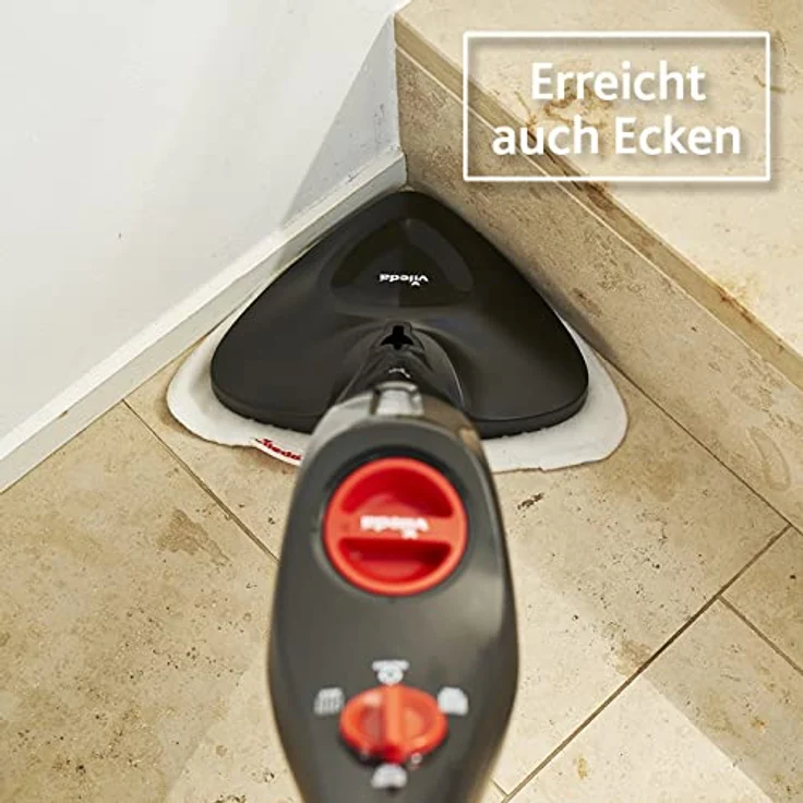 Vileda Steam Plus Dampfreiniger, 1.550 Watt, mit 1x Mikrofaserbezug und 1x PowerPad, schwarz – Bild 5