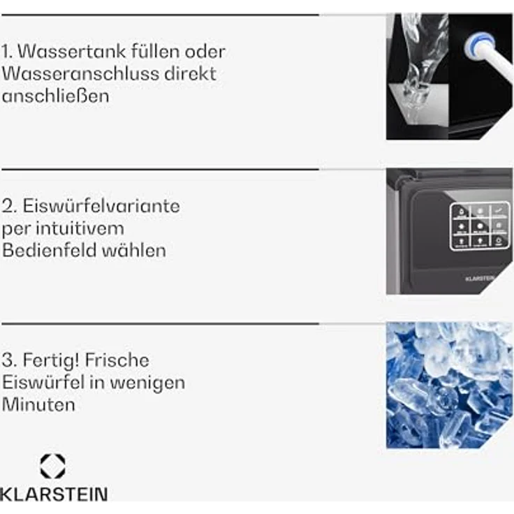 Klarstein ArcticBlend 3in1 IceMaker, Eiswürfelbereiter mit 6 L Wassertank und 20 kg Eis pro Tag – Bild 5