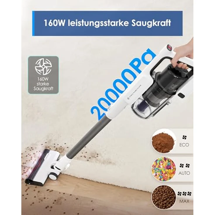 Tineco Akku-Stielstaubsauger A30S Plus, 1L Staubbehälter, Anti Haar-Verhedderung, 60 Minuten Akku Laufzeit, beutellos – Bild 2