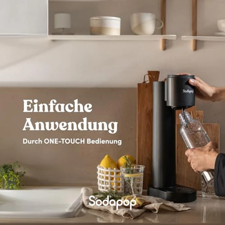 Sodapop Wassersprudler Cooper Pro, stylisches Design in schwarz, inklusive 850ml PET-Flasche – Bild 5