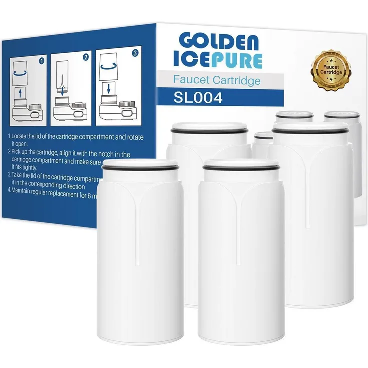 GOLDEN ICEPURE Wasserhahnfilter für Philips AWP305/10 X-Guard, 4 Stück SL004, universelle Kompatibilität, präzise Filtration, 6 Monate Lebensdauer