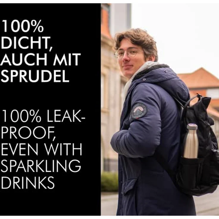 ThermoCafé by THERMOS 4067.205.100 Thermosflasche TC Bottle , Edelstahl mattiert 1,0 Liter, 12 Stunden heiß, 24 Stunden kalt, BPA-Free – Bild 4