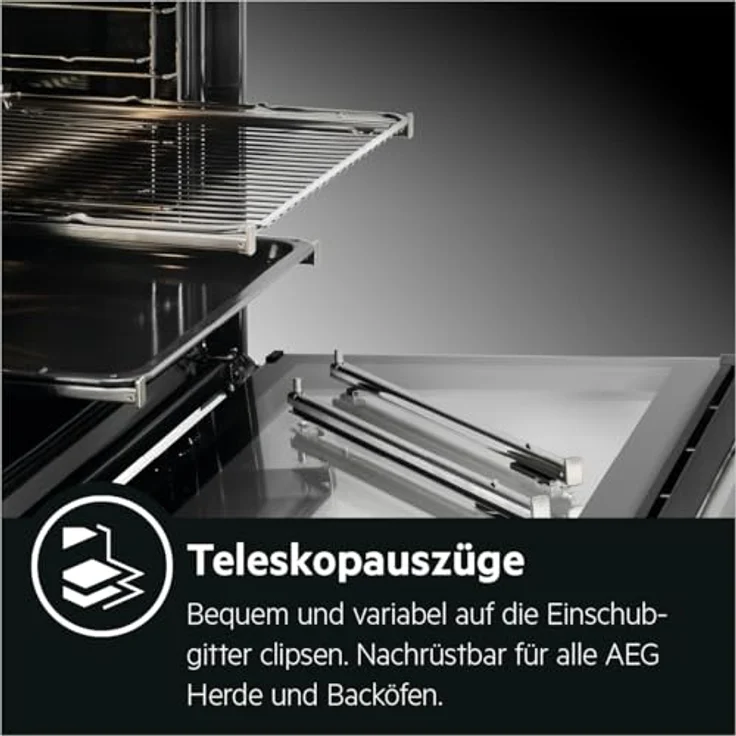 AEG CIB6499APB Standherd, 60 cm mit Induktions-Kochfeld, 73 l Volumen, Pyrolyse-Selbstreinigung, Energiesparender Betrieb – Bild 15