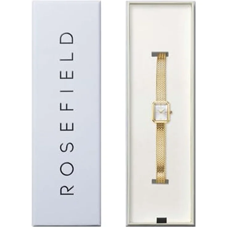 Rosefield Minis Damenuhr Mesh-Armband, Edelstahlgehäuse in 23K roségold und Mini Oval Zifferblatt, 3 ATM wasserdicht – Bild 4