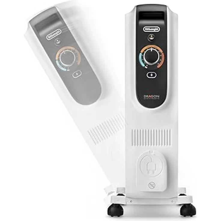 Delonghi TRD50615 Ölradiator, 1500 Watt Heizleistung, Schwarz/Weiß, elektronische Temperaturregelung, mobile Nutzung – Bild 5