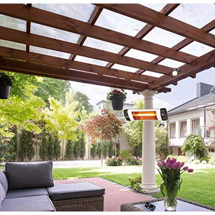 DMS® Infrarotstrahler 2500 Watt Heizstrahler Terrassenstrahler Wärmestrahler Innen- und Außenbereich Fernbedienung Timer Wandhalterung Heizkörper 3 Heizstufen – Bild 3