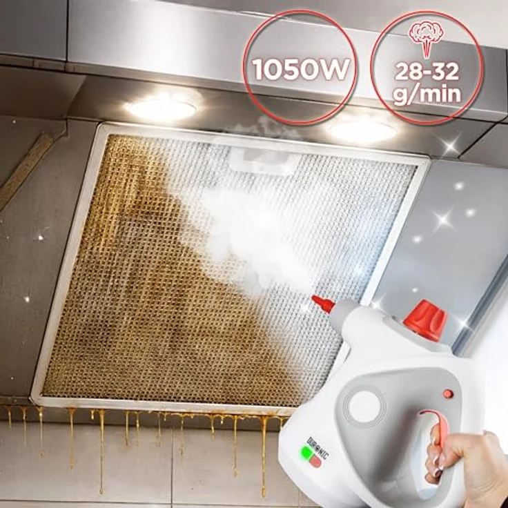 Duronic SC32 WE Dampfreiniger Handgerät, 14 Zubehörteile, 1050 W, Dampfdruck 3 bar, chemiefreie Reinigung – Bild 3