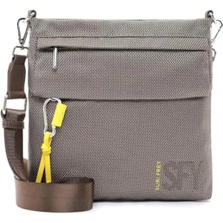 SURI FREY SFY SURI Sports Marry, Umhängetasche aus Nylon-Optik mit Reißverschluss und abnehmbarem Umhängeriemen, hellbraun