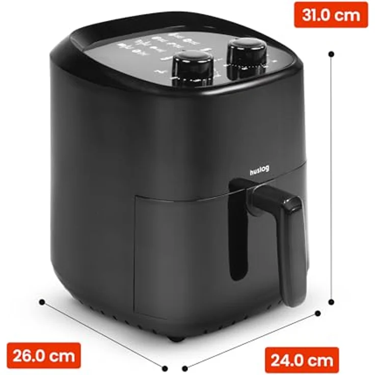 Huslog Heißluftfritteuse HUS1058, 3,5 l, 1400 W, mit Timer und benutzerfreundlicher Bedienung – Bild 4