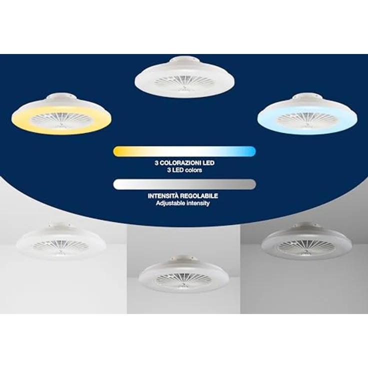 BEPER P206VEN640 Deckenventilator mit LED-Licht, 40W, 3 Geschwindigkeiten, Timer, Fernbedienung, Weiß – Bild 4